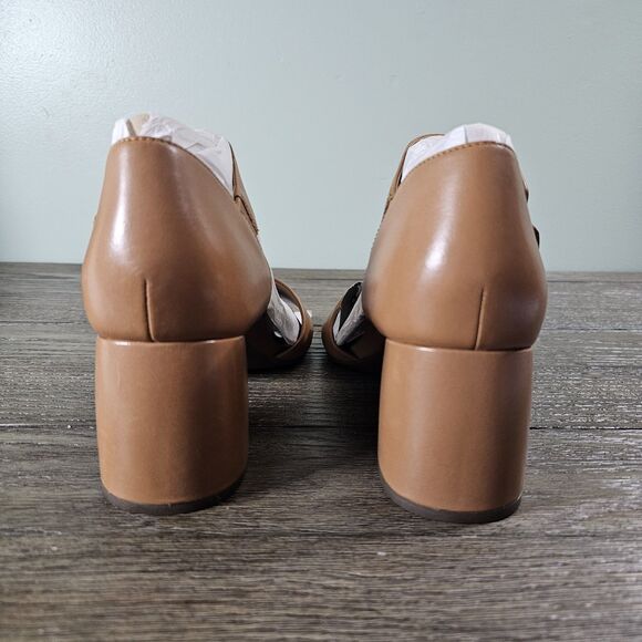 Vionic Chardonnay Block Heel Sandal Camel Brown Leather Womens 10 Wide - Picture 8 of 13